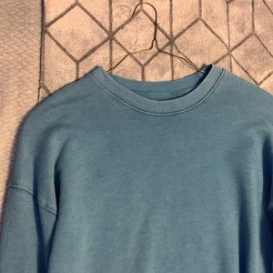 blue-ish green crewneck